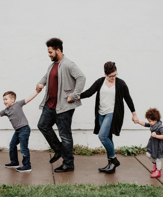 Family are walking